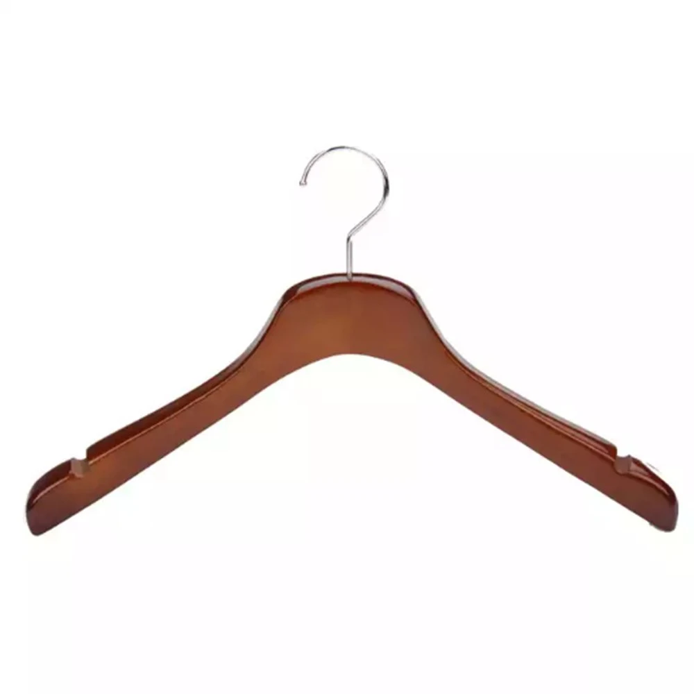 Brown Black Natural Hotel Display Wooden Top Clothes Hangers with Wide Shoulder for Coat/Suit/Jacket/Shirt